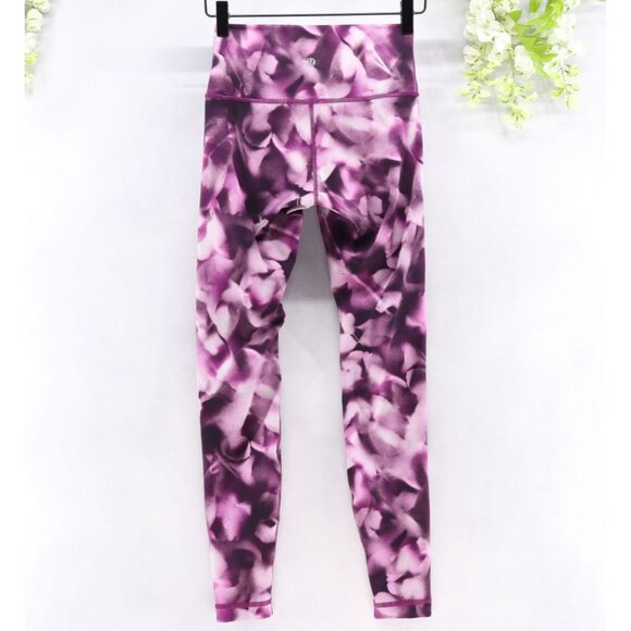 Lululemon Train Times 7/8 Pant *25 Blush Blossom Alpine White Candy Pink Sz 4 - Picture 2 of 11